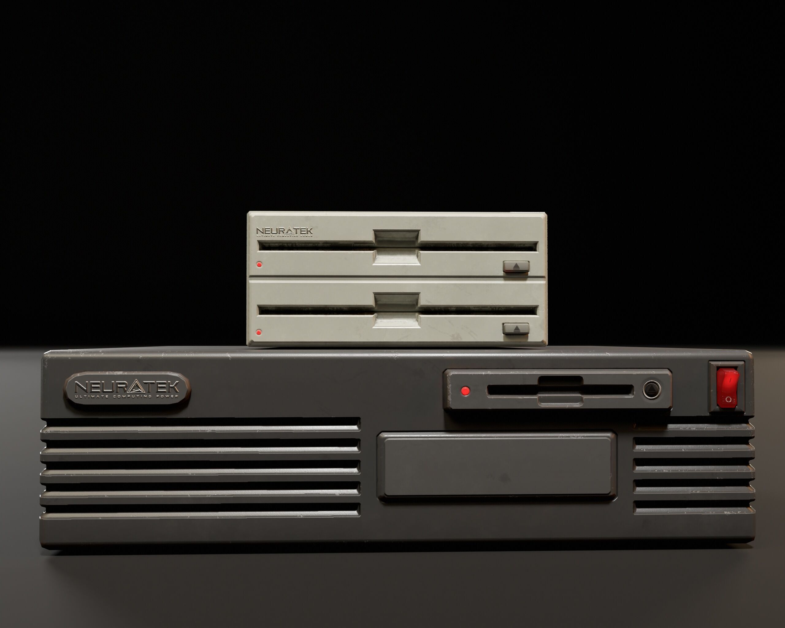 Sci-Fi Retro Disk Players Low-poly 3D model_4