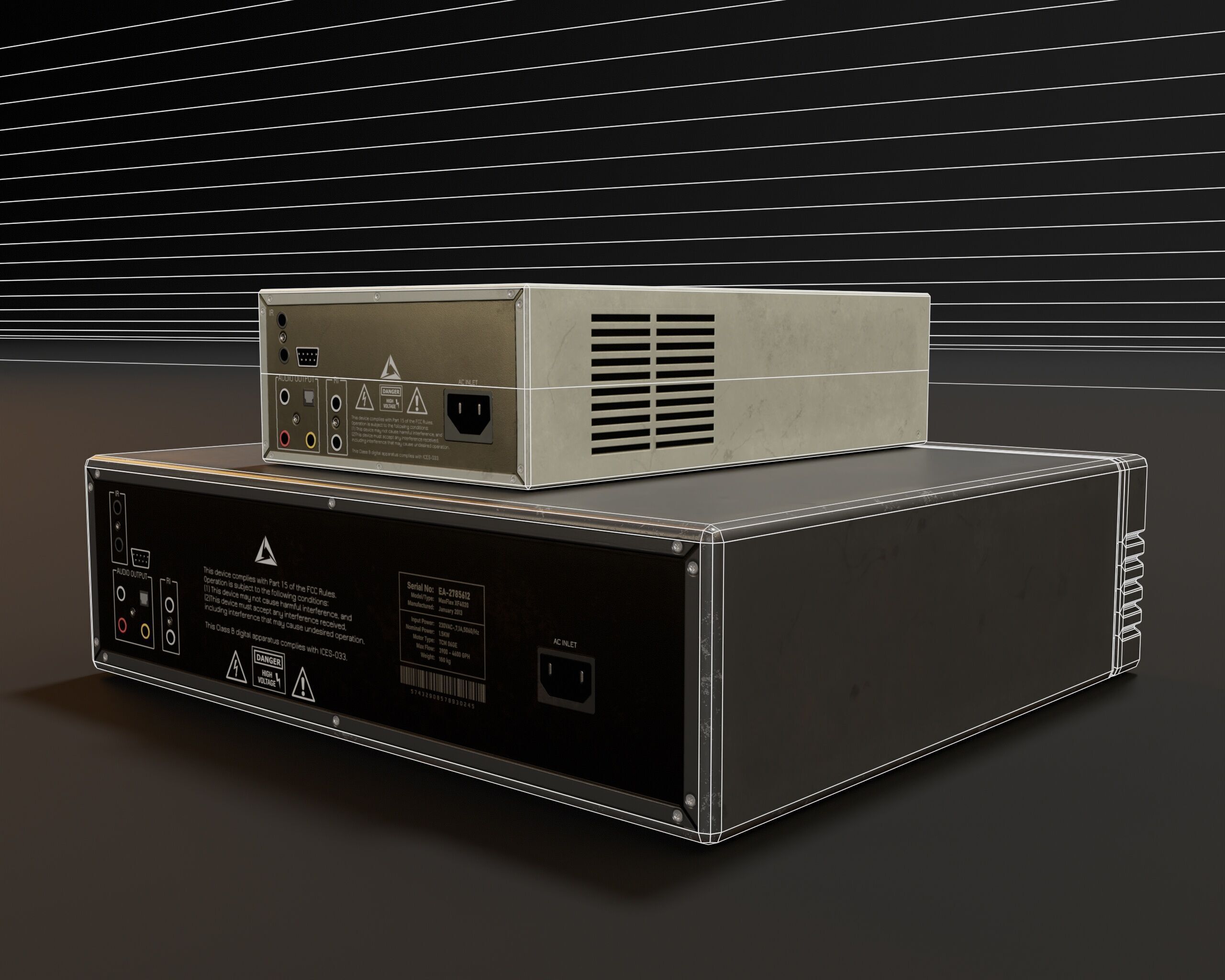 Sci-Fi Retro Disk Players Low-poly 3D model_17