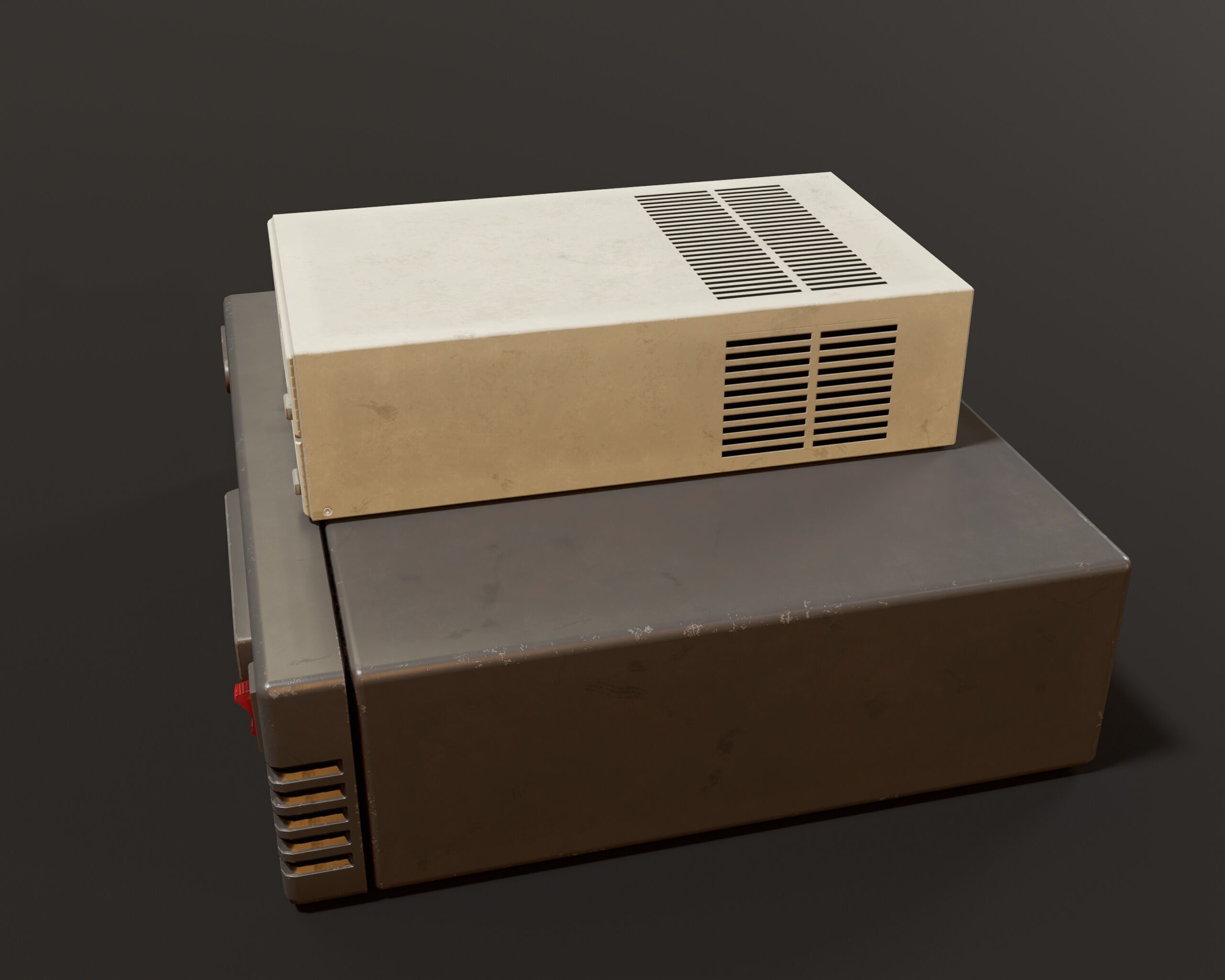Sci-Fi Retro Disk Players Low-poly 3D model_10