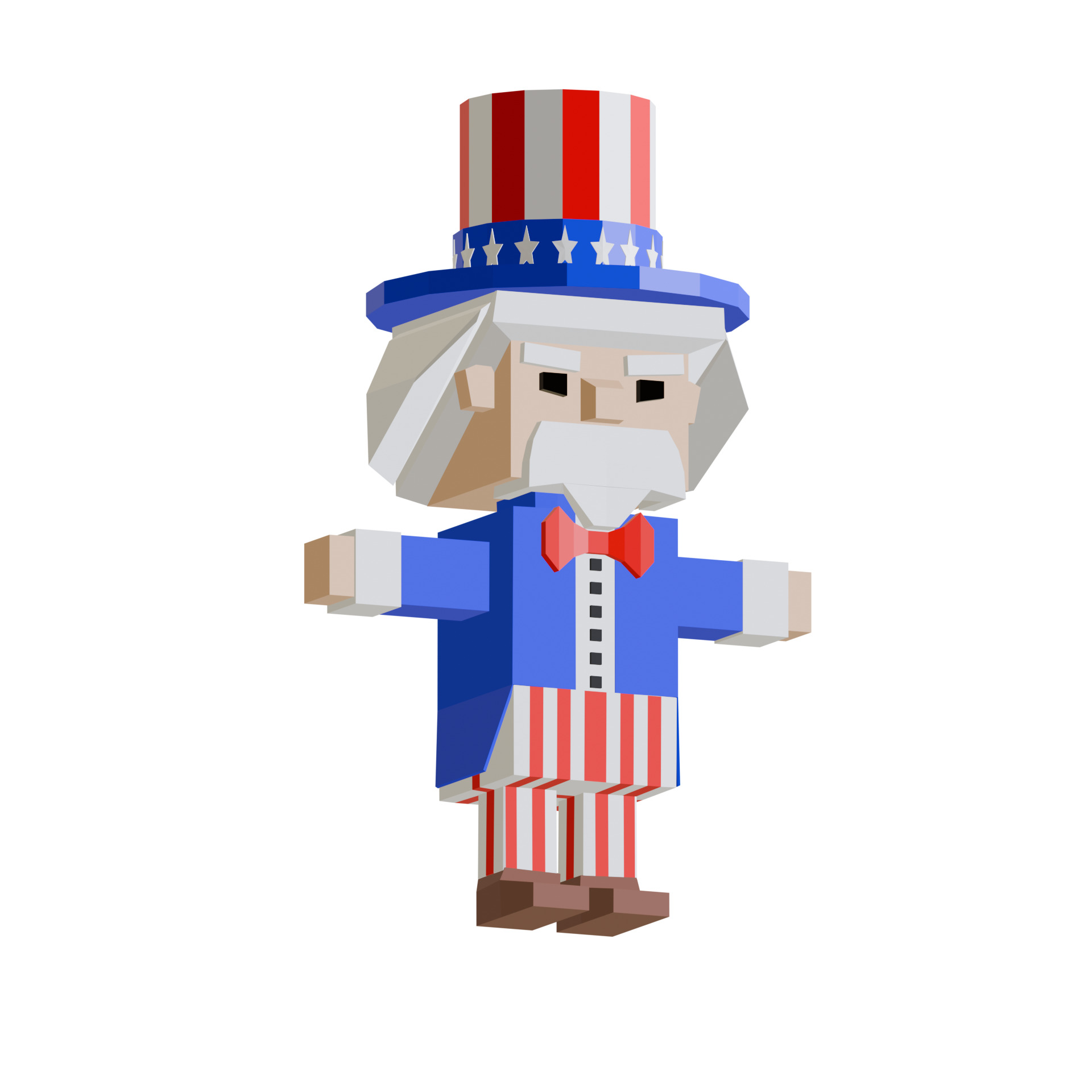Uncle Sam Free low-poly 3D model_5
