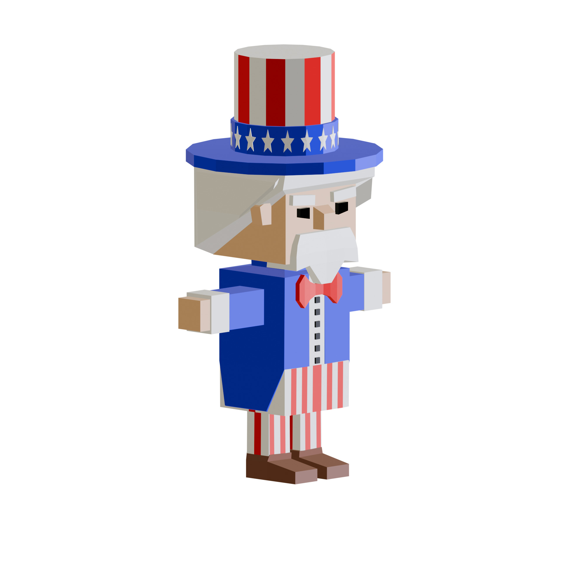 Uncle Sam Free low-poly 3D model_4