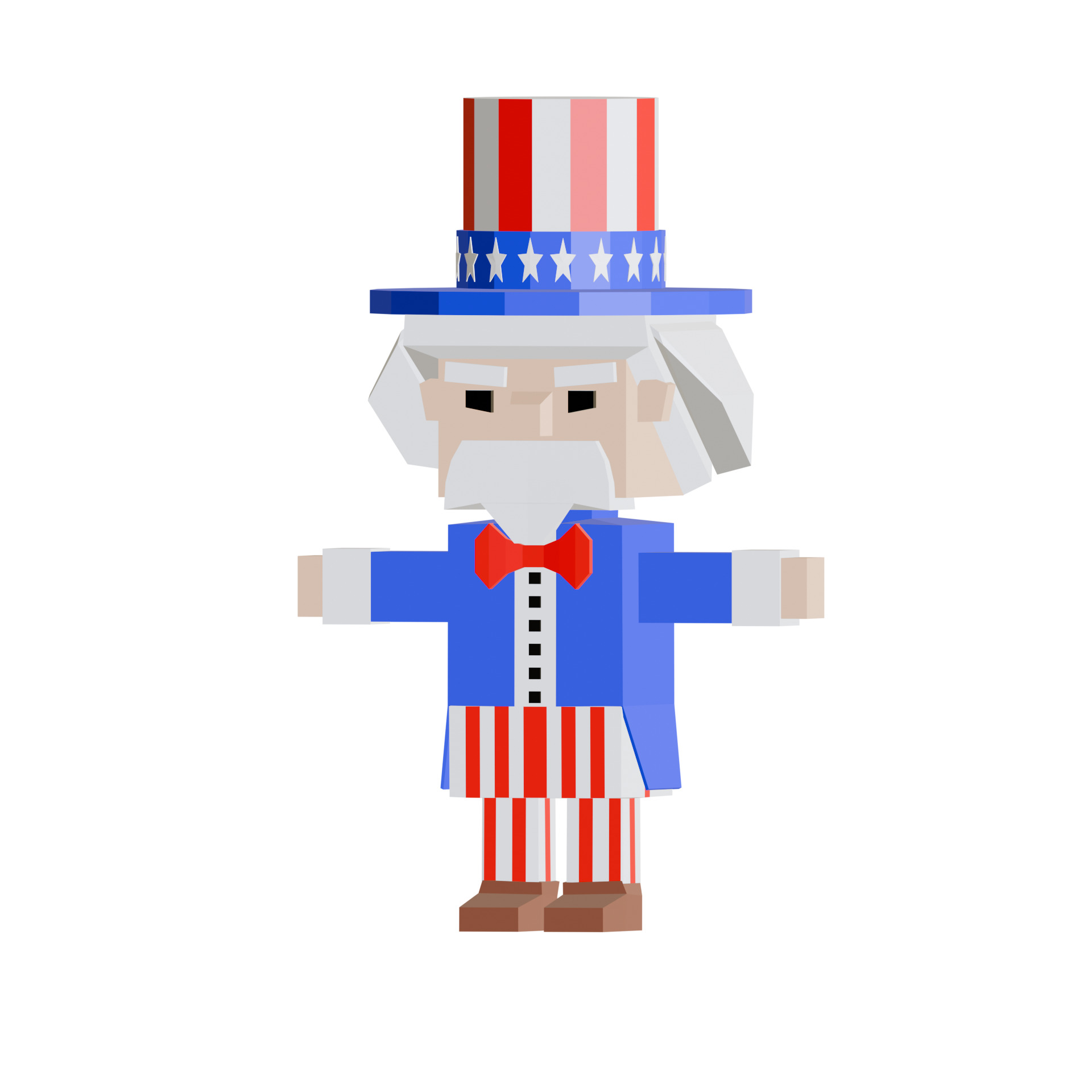 Uncle Sam Free low-poly 3D model_6