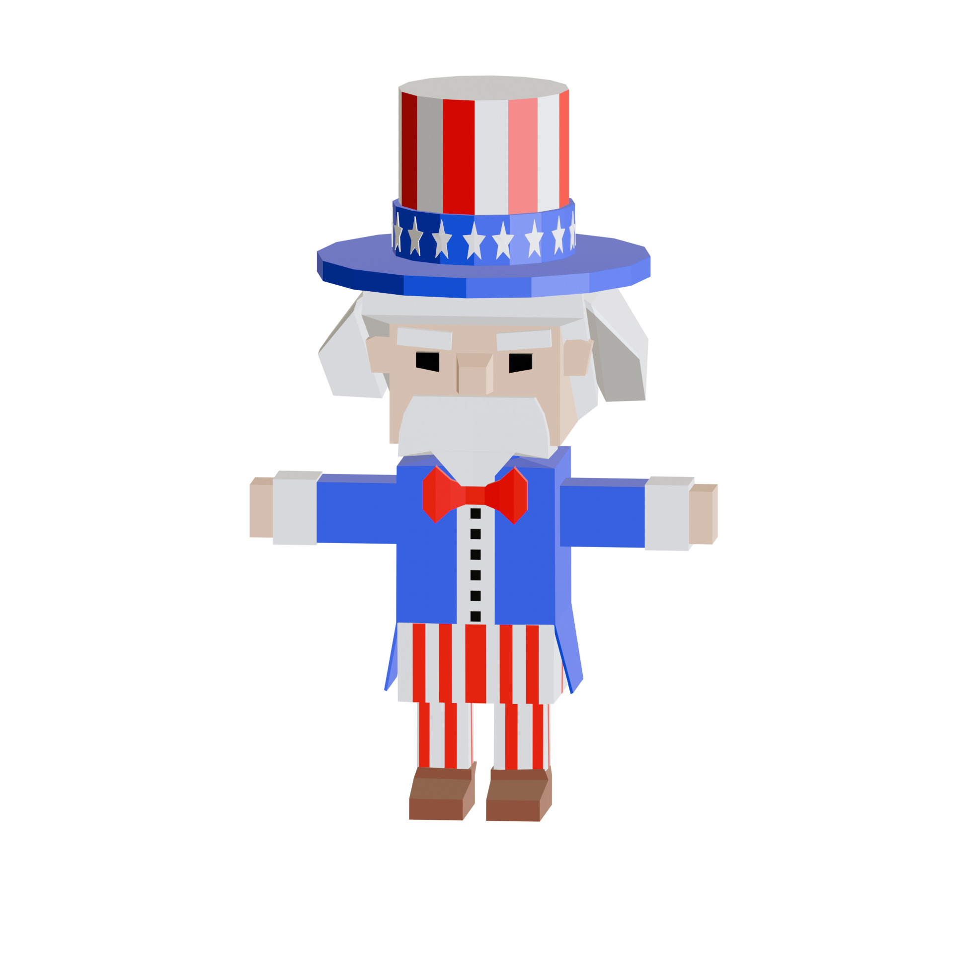 Uncle Sam Free low-poly 3D model_3