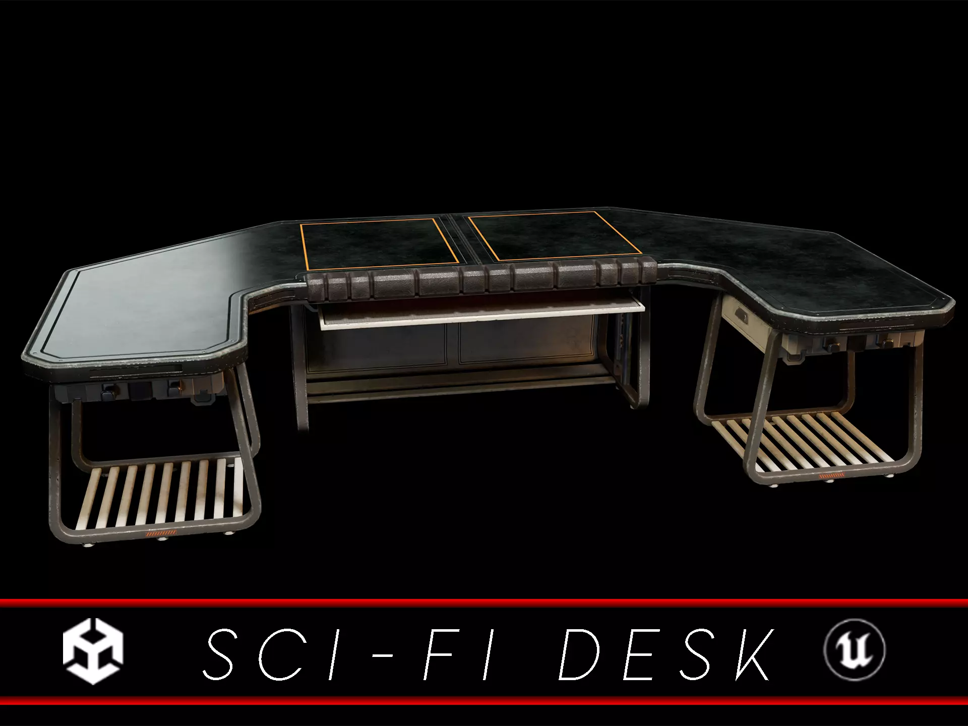 Sci-Fi Desk Low-poly 3D model