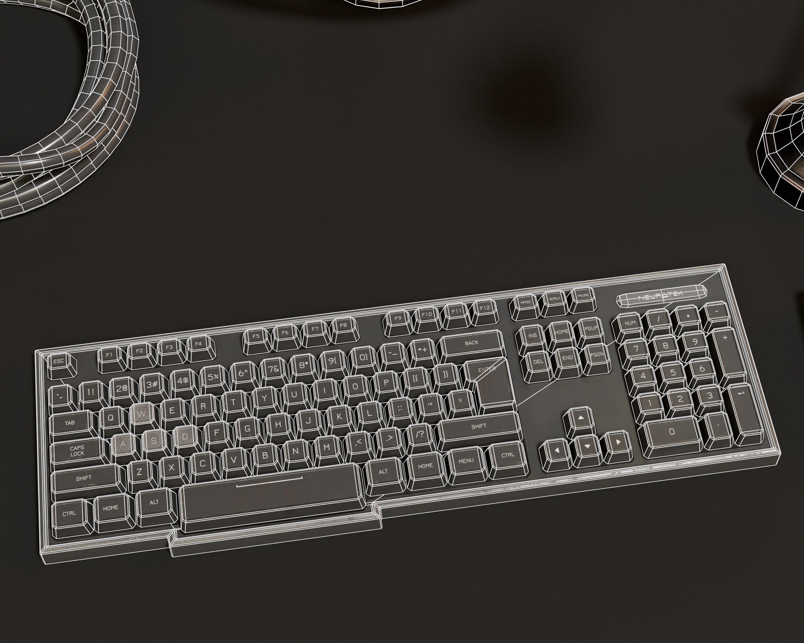 Sci-Fi Desk Accesories Low-poly 3D model_13