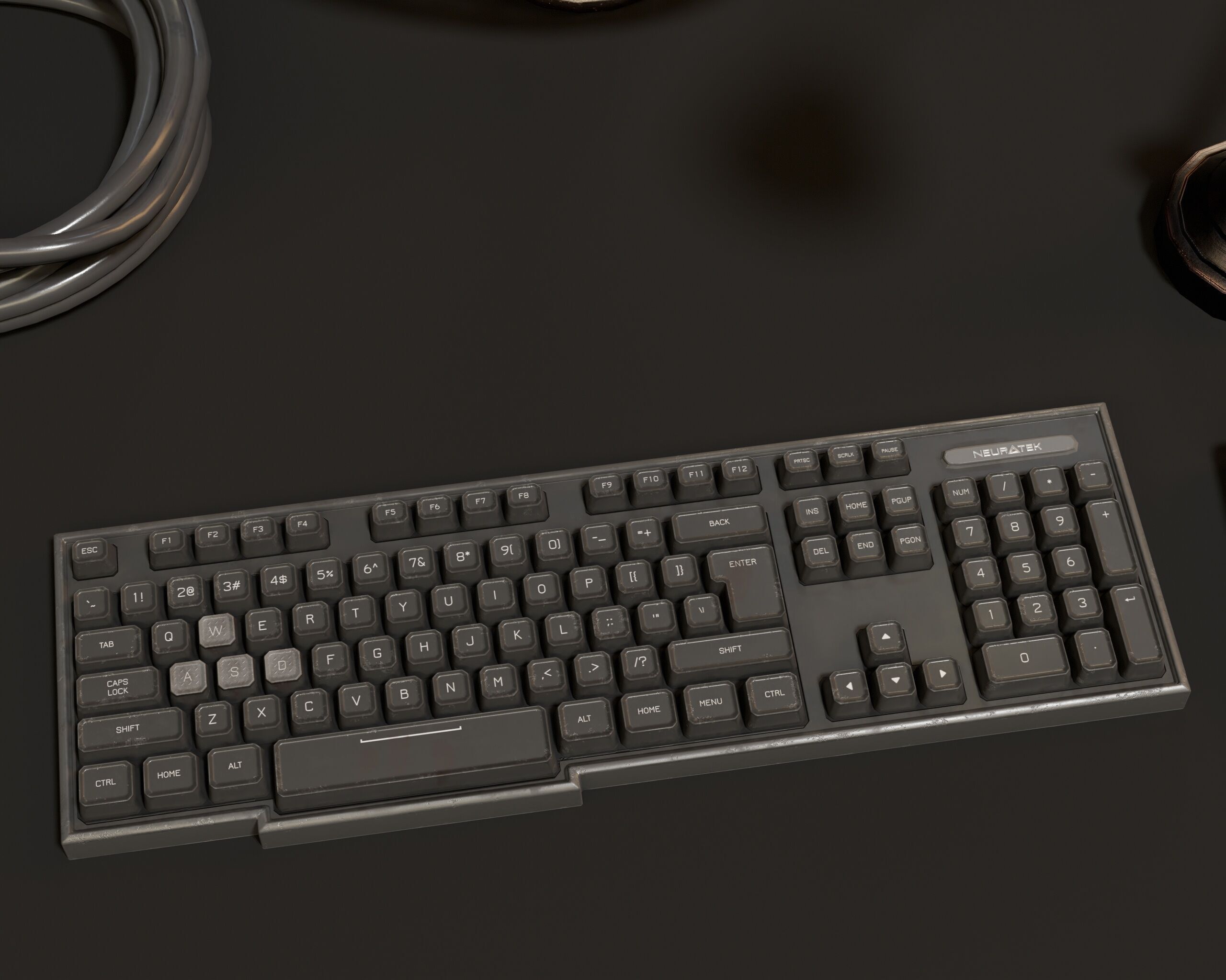 Sci-Fi Desk Accesories Low-poly 3D model_12
