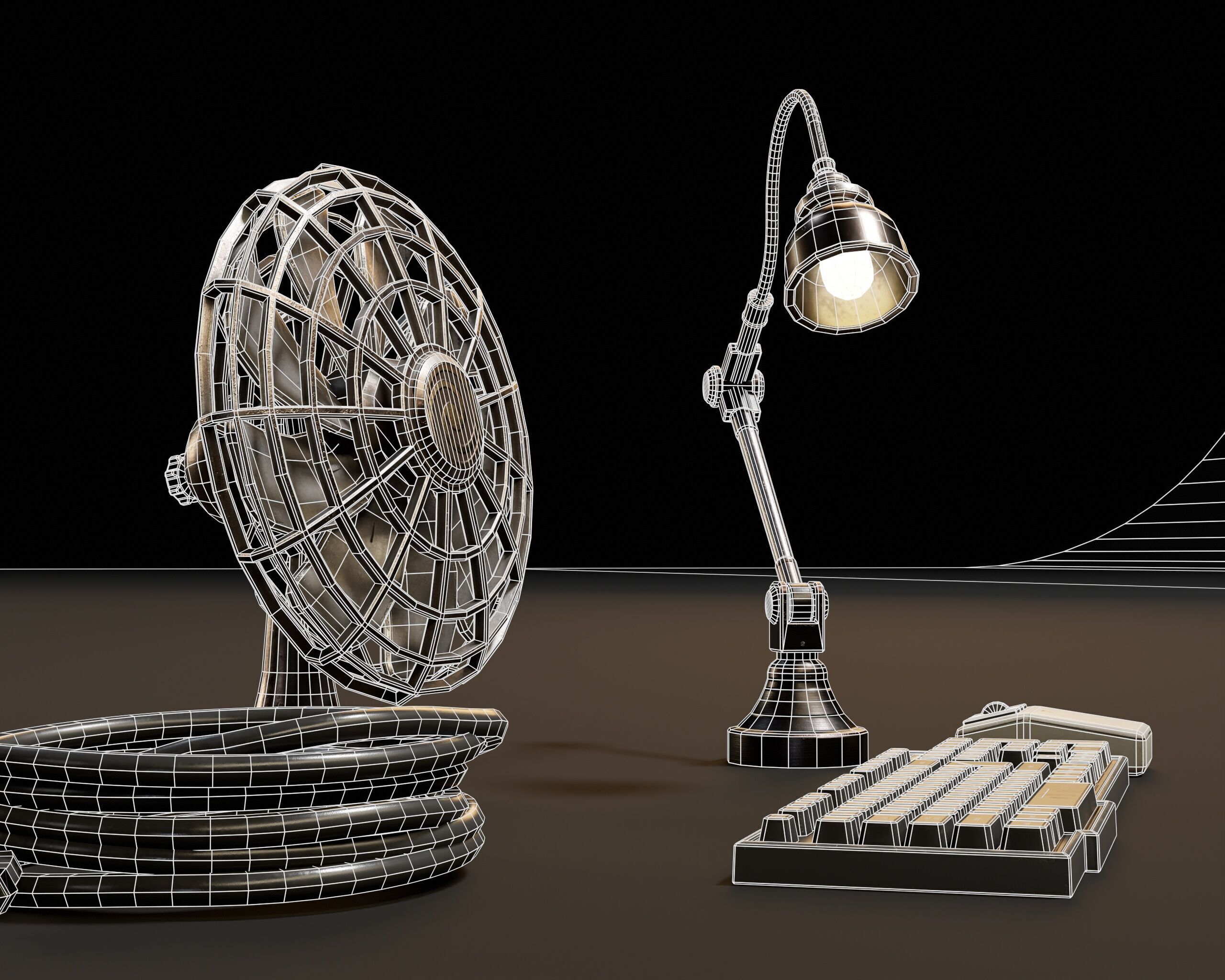 Sci-Fi Desk Accesories Low-poly 3D model_15