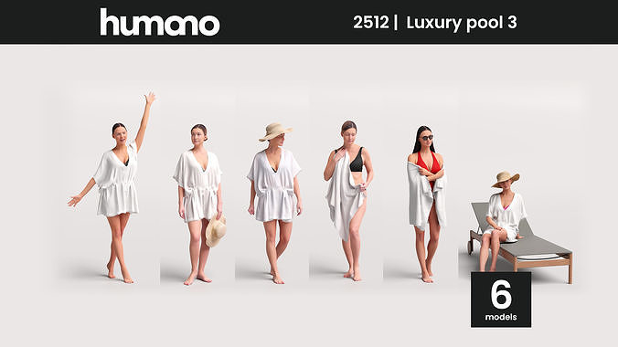Humano 12-Collection 2512 - LUXURY POOL 3 -12 x 3D models  3D model