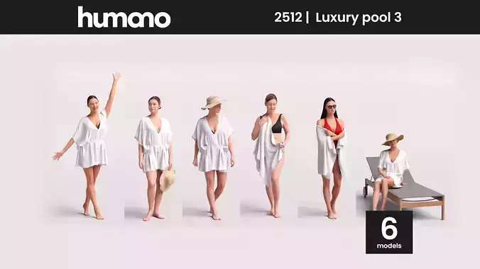 Humano 12-Collection 2512 - LUXURY POOL 3 -12 x 3D models 