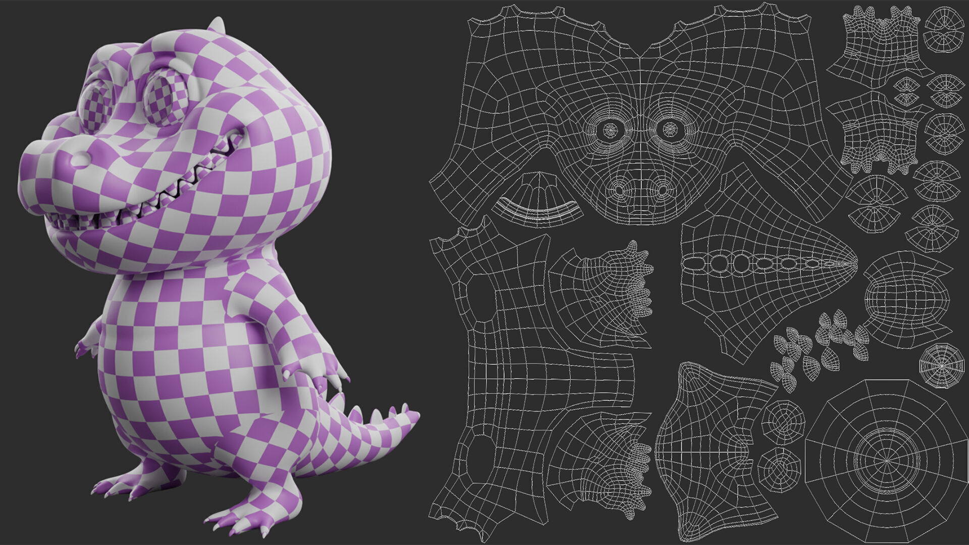 Crocodile  Cartoon Low-poly 3D model_7