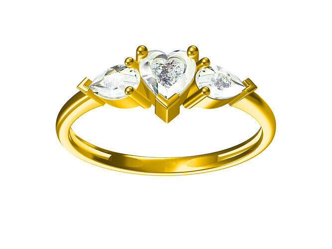 Diamond Ultra light Minimal Women Ring Model 3D print model  3D print model