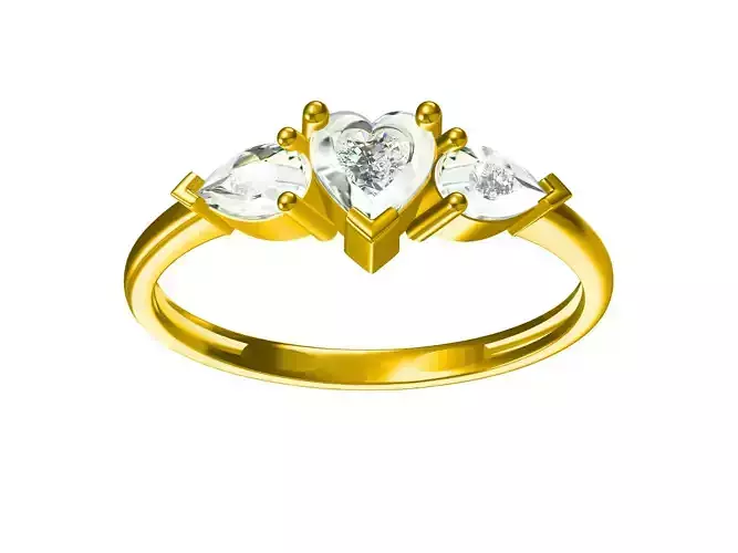 Diamond Ultra light Minimal Women Ring Model 3D print model 