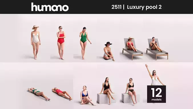 Humano 12-Collection 2511 - LUXURY POOL 2 -12 x 3D models  3D model Humano 12-Collection 2511 - LUXURY POOL 2 -12 x 3D models  3D model