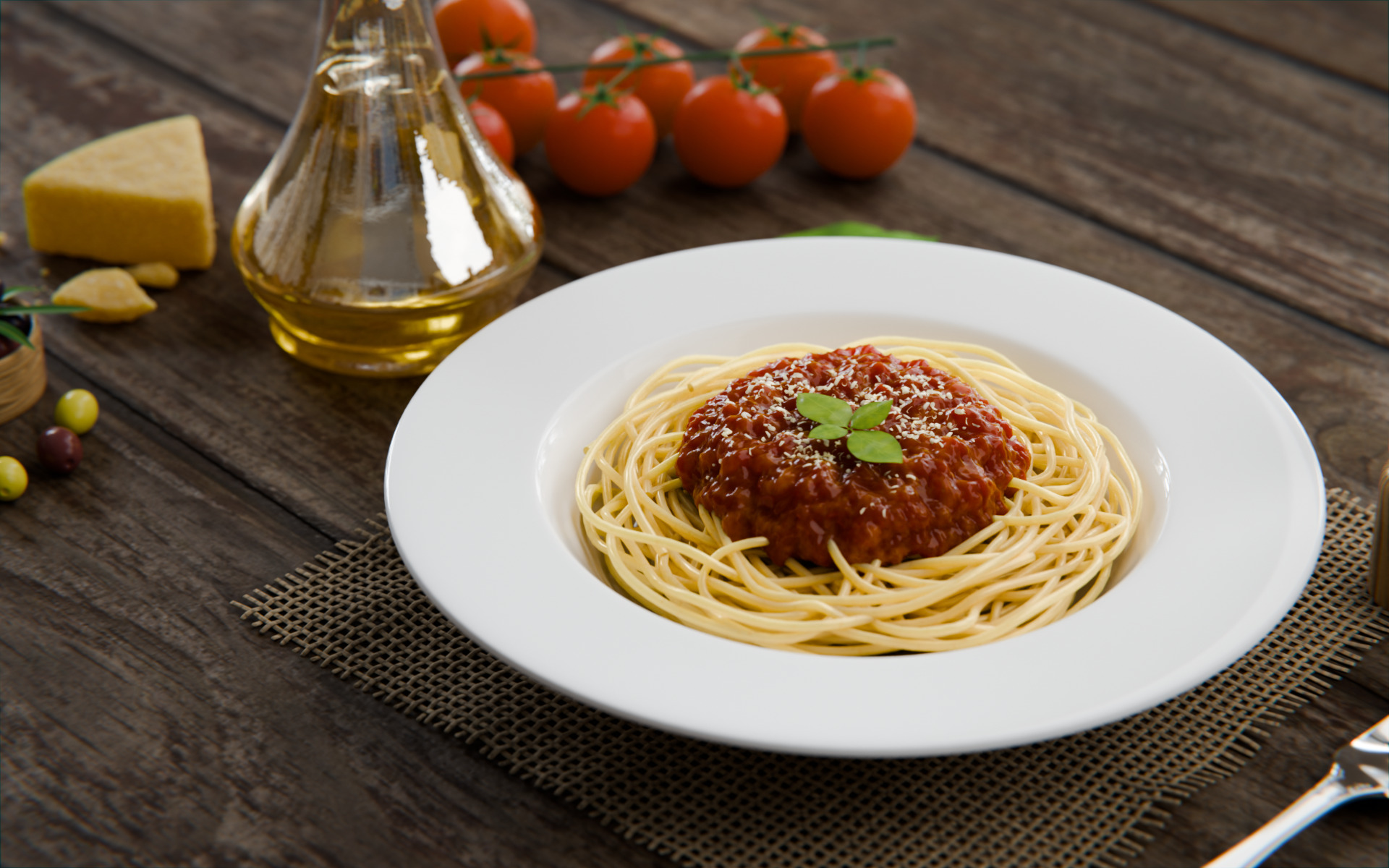 Pasta Plate 3d Scene 3D model_7