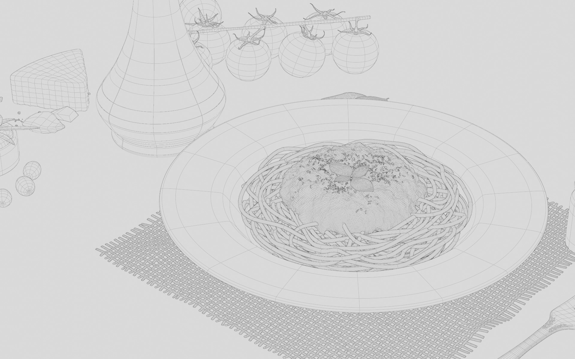 Pasta Plate 3d Scene 3D model_17