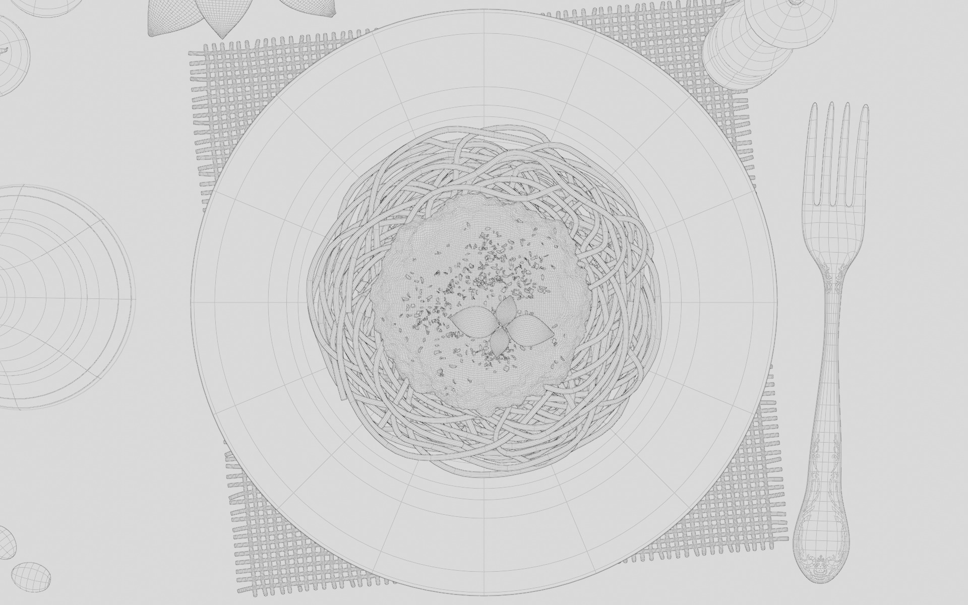 Pasta Plate 3d Scene 3D model_13