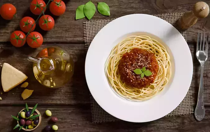 Pasta Plate 3d Scene 3D model