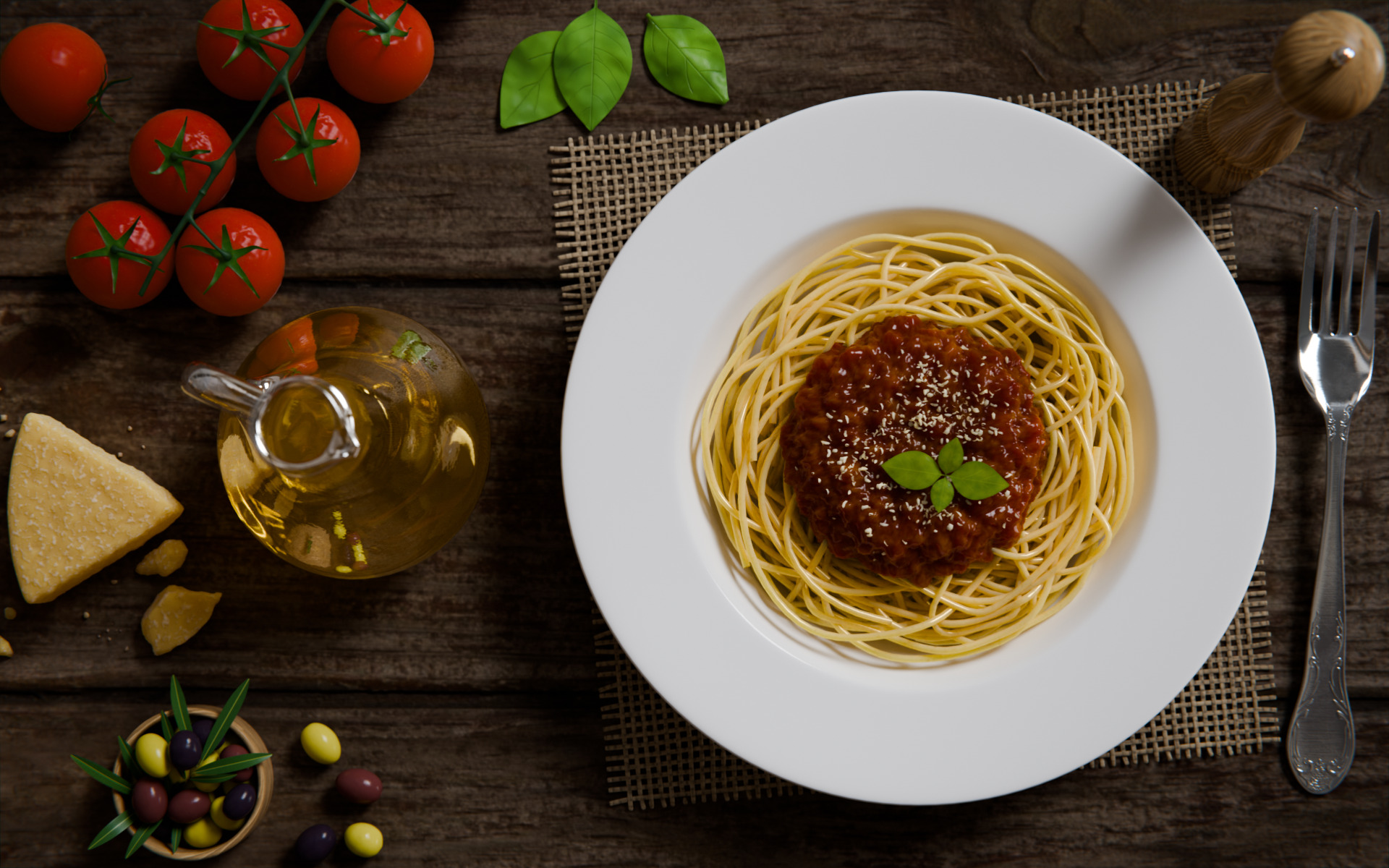 Pasta Plate 3d Scene 3D model_9