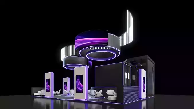 Exhibition Stand - 12m x 09m 3D model - 108m 3D model  3D model