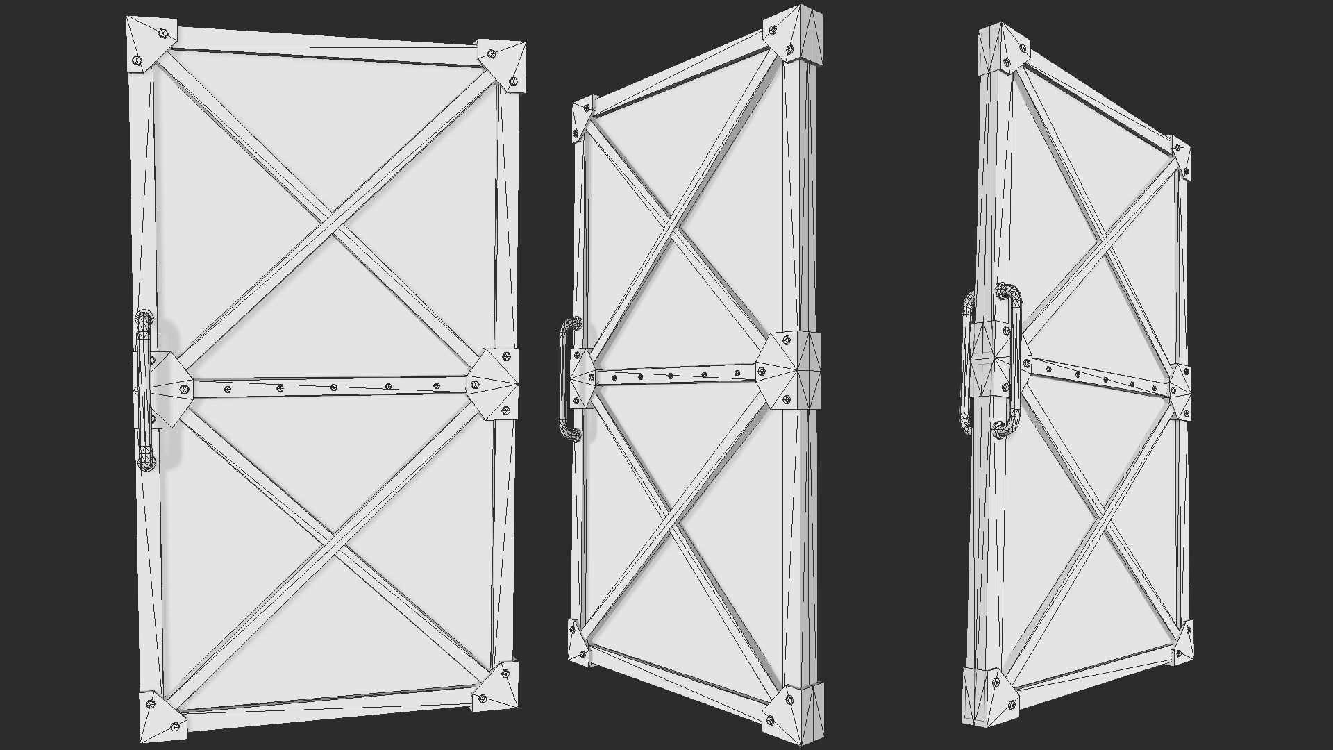 Steel Door Low-poly 3D model_4