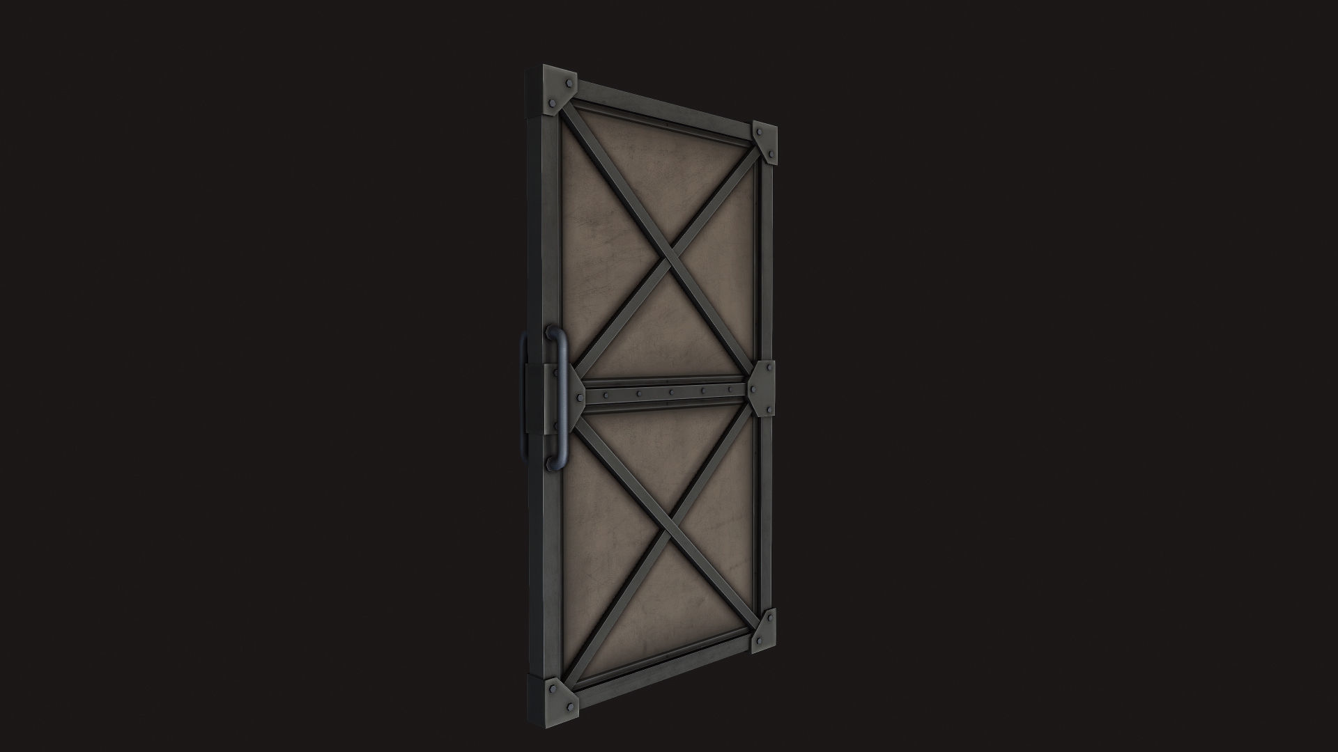 Steel Door Low-poly 3D model_3