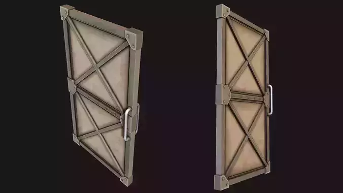Steel Door Low-poly 3D model