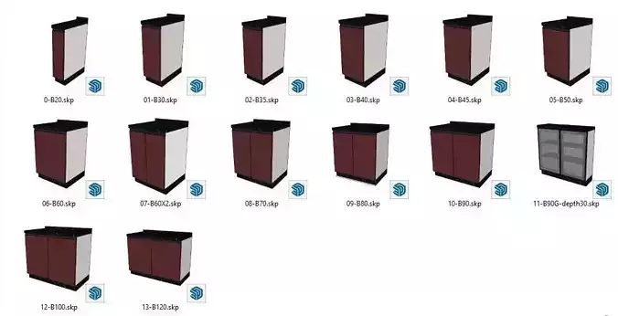 Kitchen units and wall cabinets - SketchUp