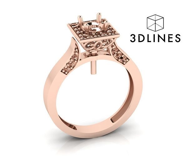 halo princes jewelry ring 3D print model