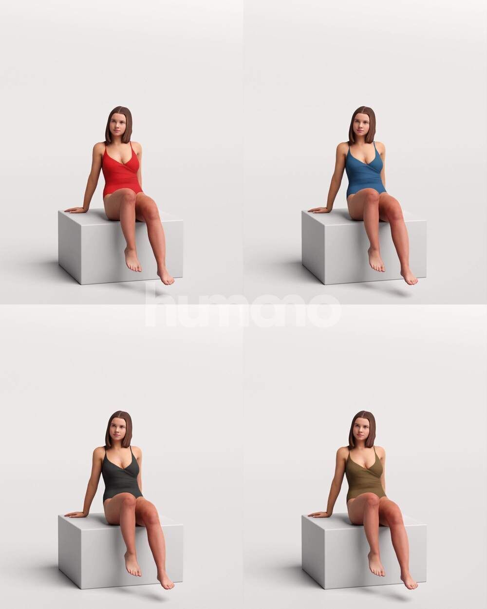 Humano 12-Collection 2510 - ARUND THE POOL -12 x 3D models  3D model_21