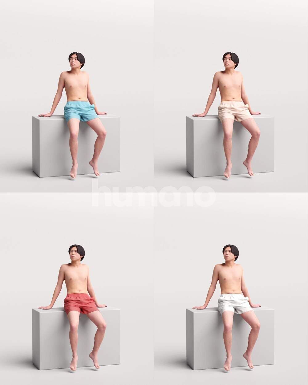 Humano 12-Collection 2510 - ARUND THE POOL -12 x 3D models  3D model_19