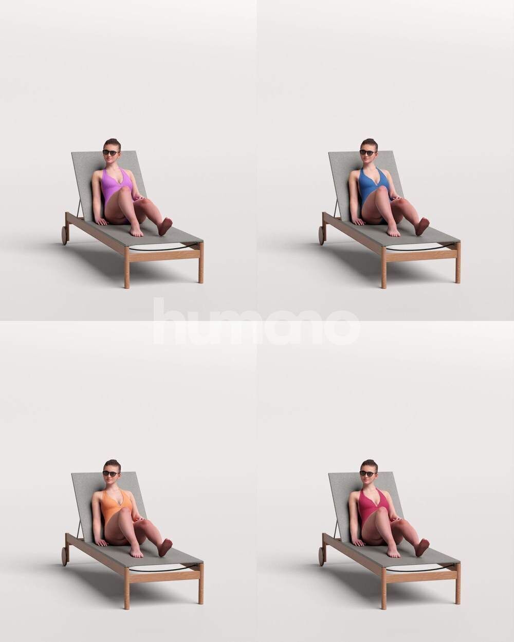 Humano 12-Collection 2510 - ARUND THE POOL -12 x 3D models  3D model_22