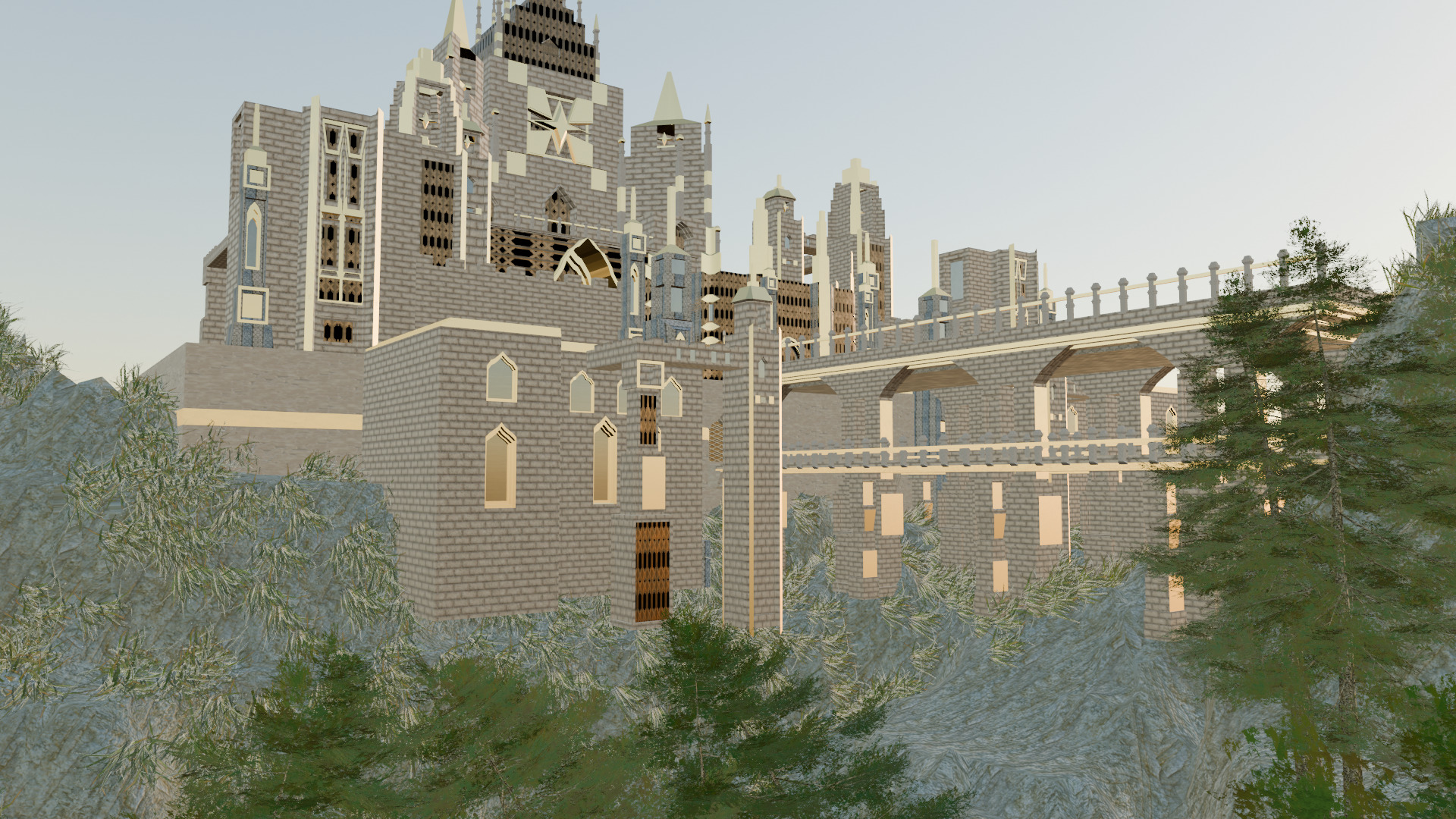 Majestic Fantasy Castle High Detail Low-poly 3D model_5