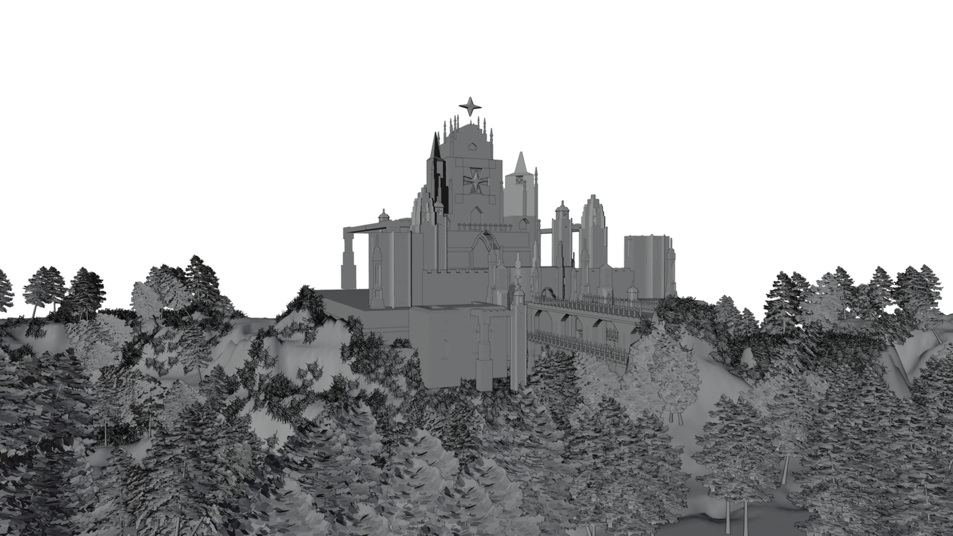 Majestic Fantasy Castle High Detail Low-poly 3D model_2