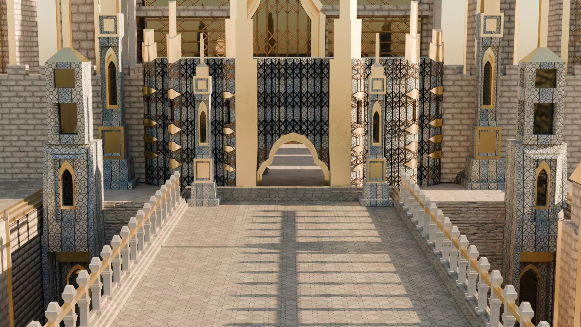 Majestic Fantasy Castle High Detail Low-poly 3D model_0
