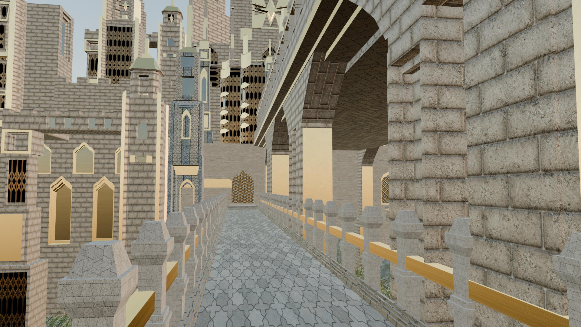 Majestic Fantasy Castle High Detail Low-poly 3D model_6