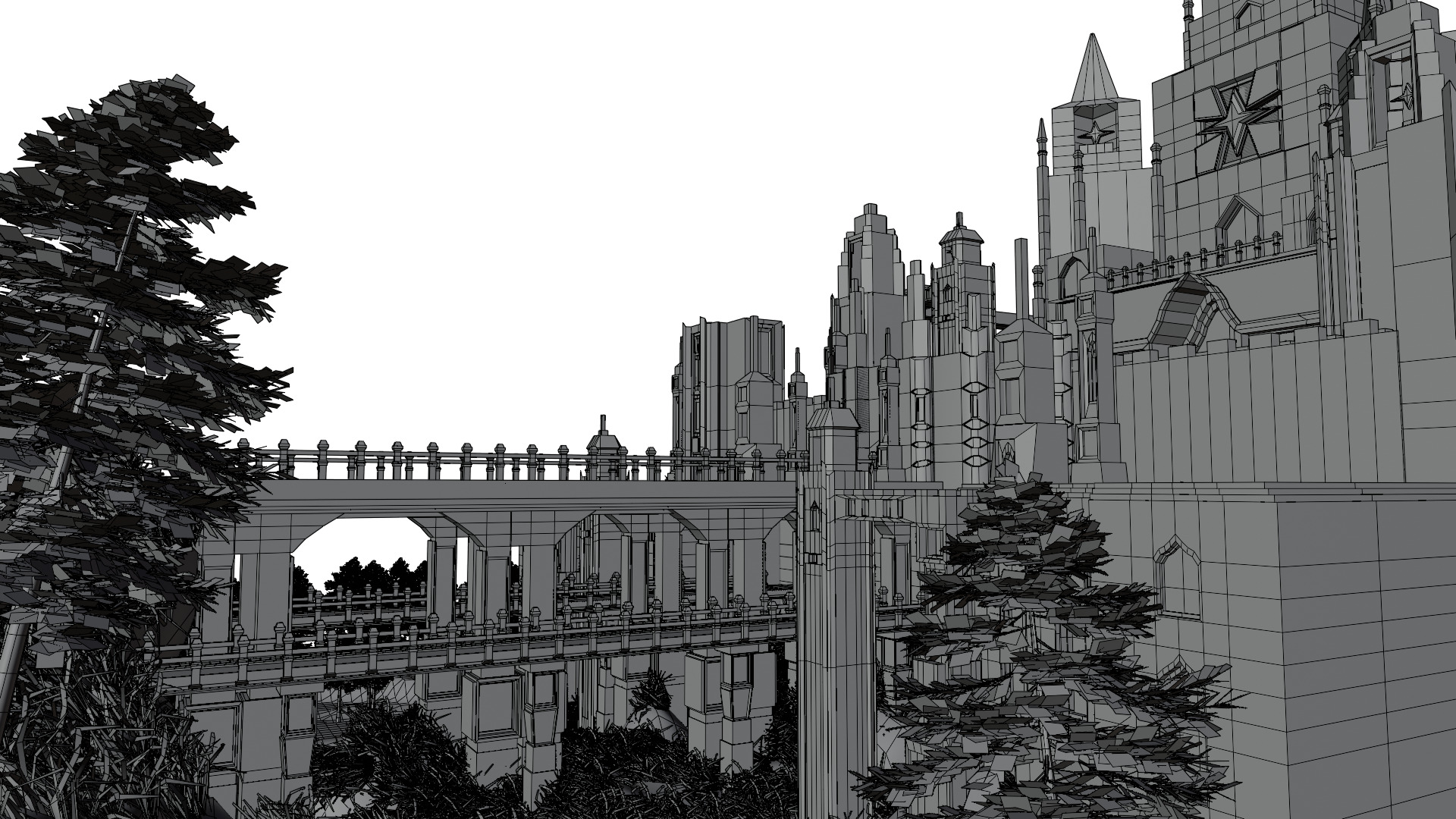 Majestic Fantasy Castle High Detail Low-poly 3D model_4