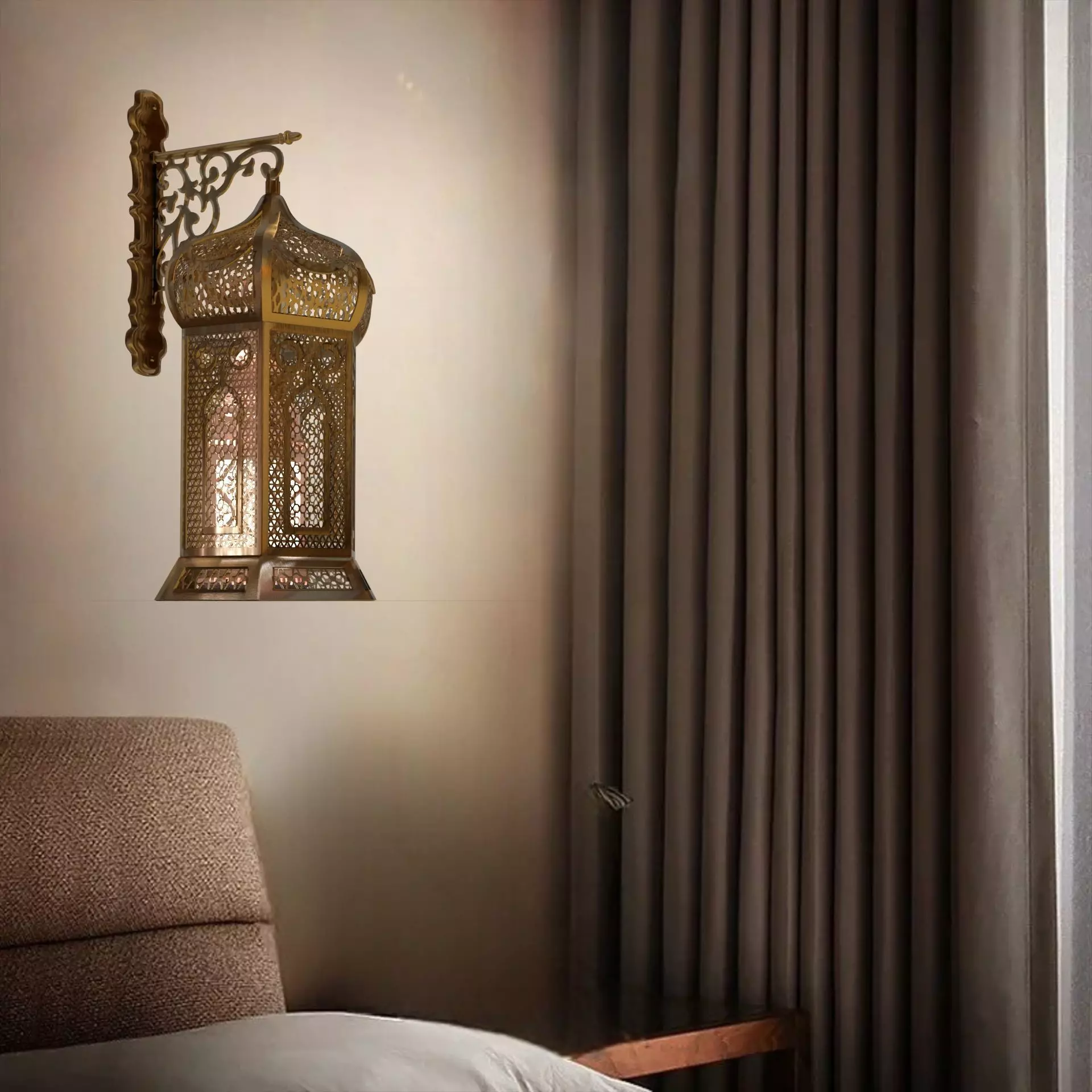 arabic wall Lamp 3D print model_0