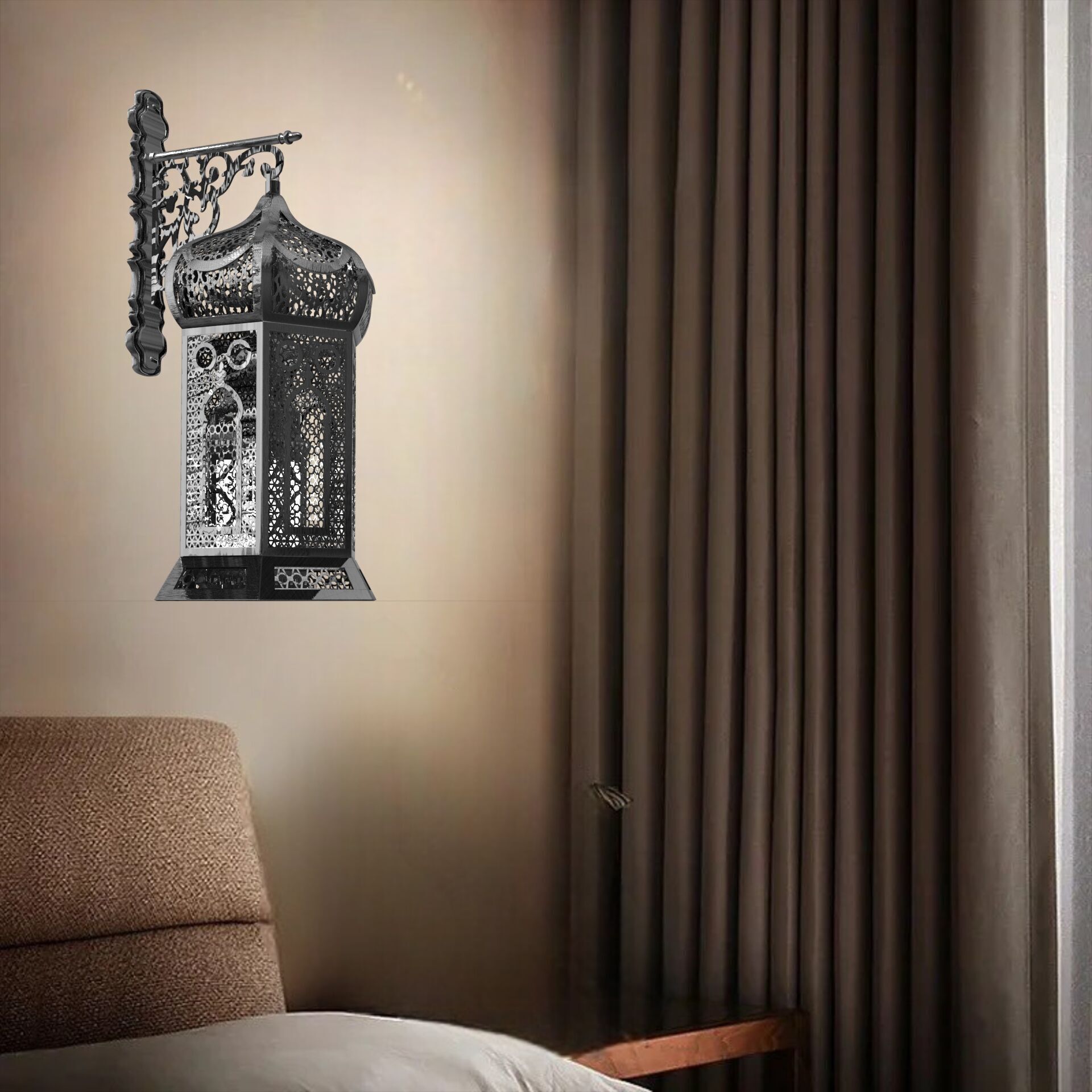 arabic wall Lamp 3D print model_2