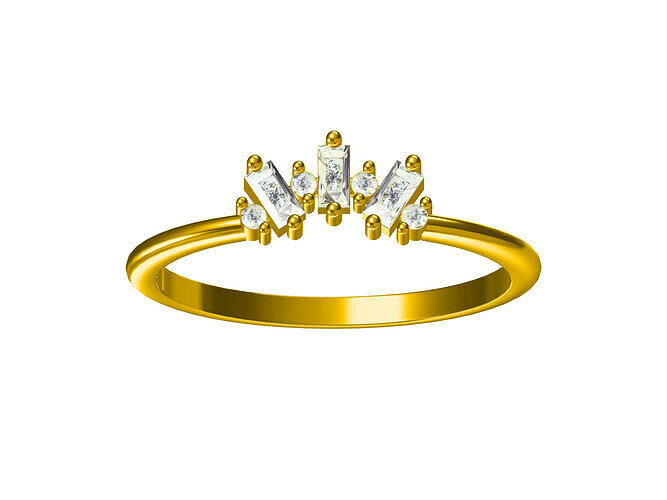 Diamond Ultra light Minimal Women Ring Model 3D print model 3D  3D print model