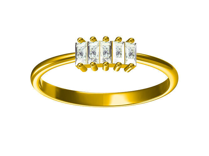 Diamond Ultra light Minimal Women Ring Model 3D print model 3D 3D print model