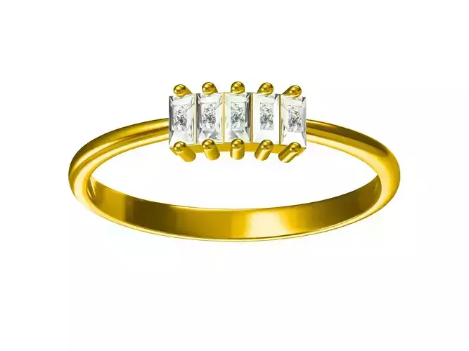 Diamond Ultra light Minimal Women Ring Model 3D print model 3D