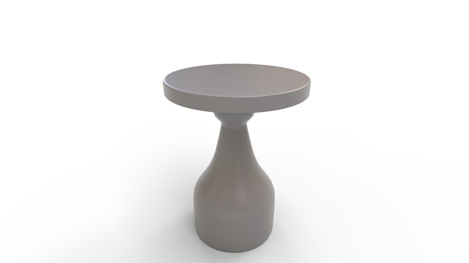 Solid Wood Pedestal End Table 3D model_7