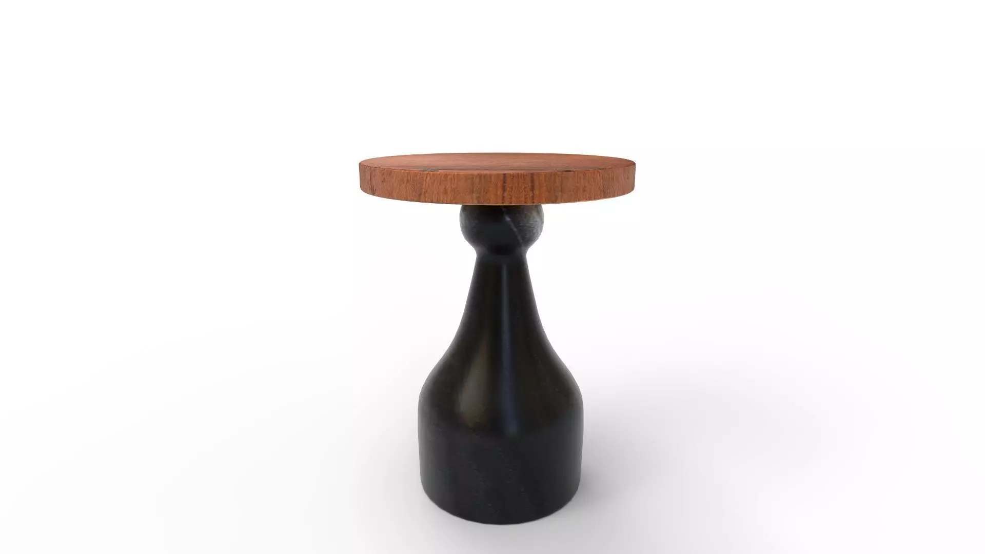 Solid Wood Pedestal End Table 3D model_0