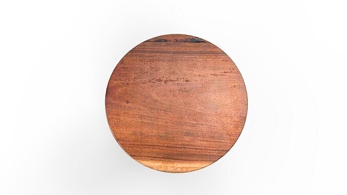 Solid Wood Pedestal End Table 3D model 7