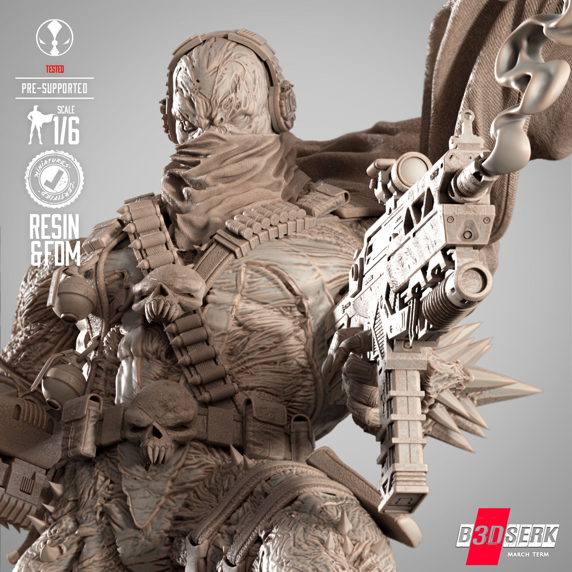 B3DSERK Commando Spawn Sculpture 3D print model_52