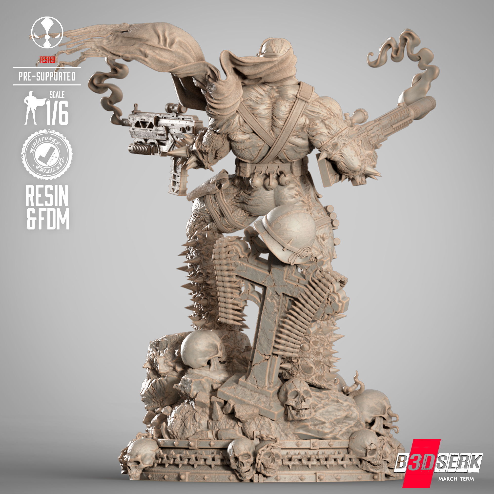 B3DSERK Commando Spawn Sculpture 3D print model_2