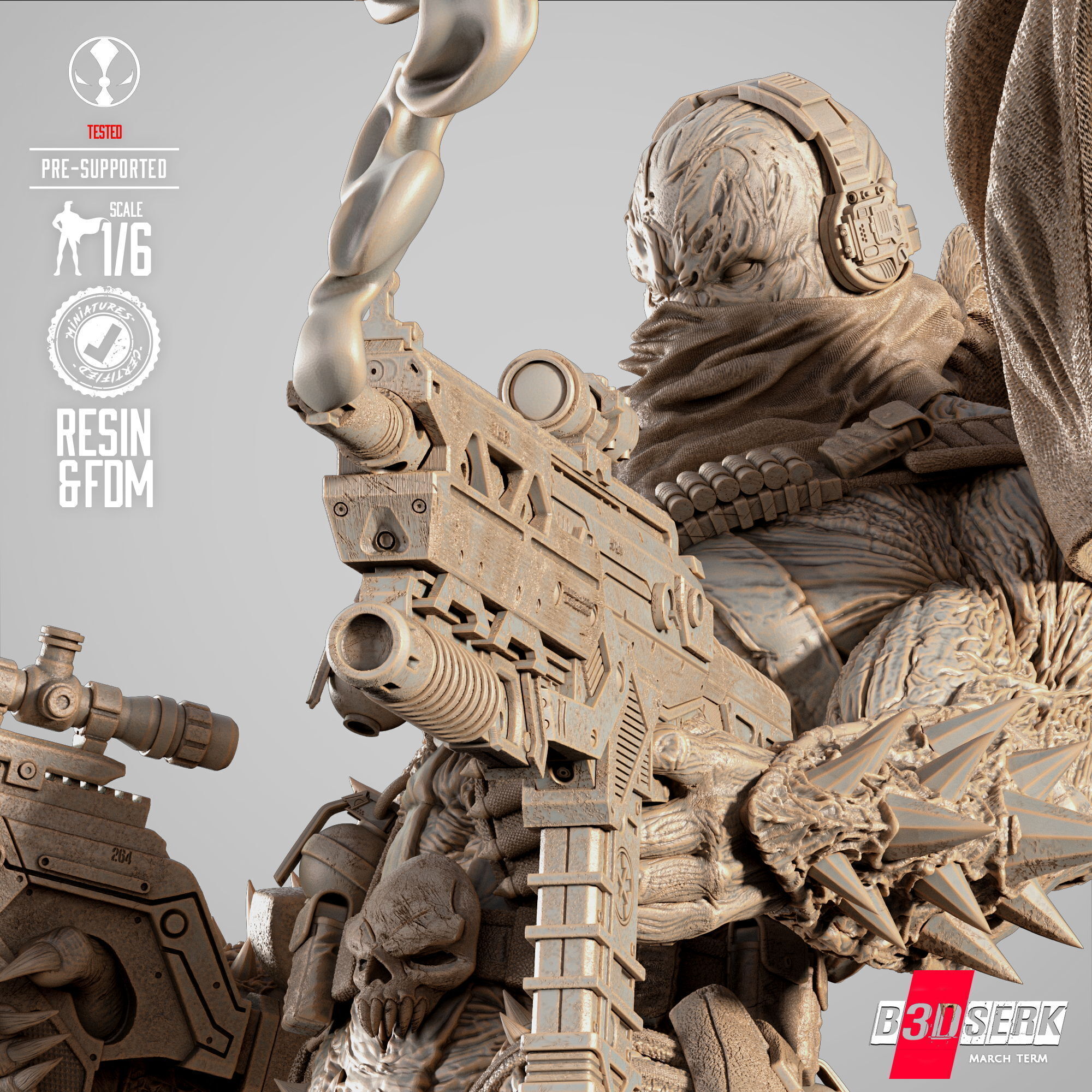 B3DSERK Commando Spawn Sculpture 3D print model_38