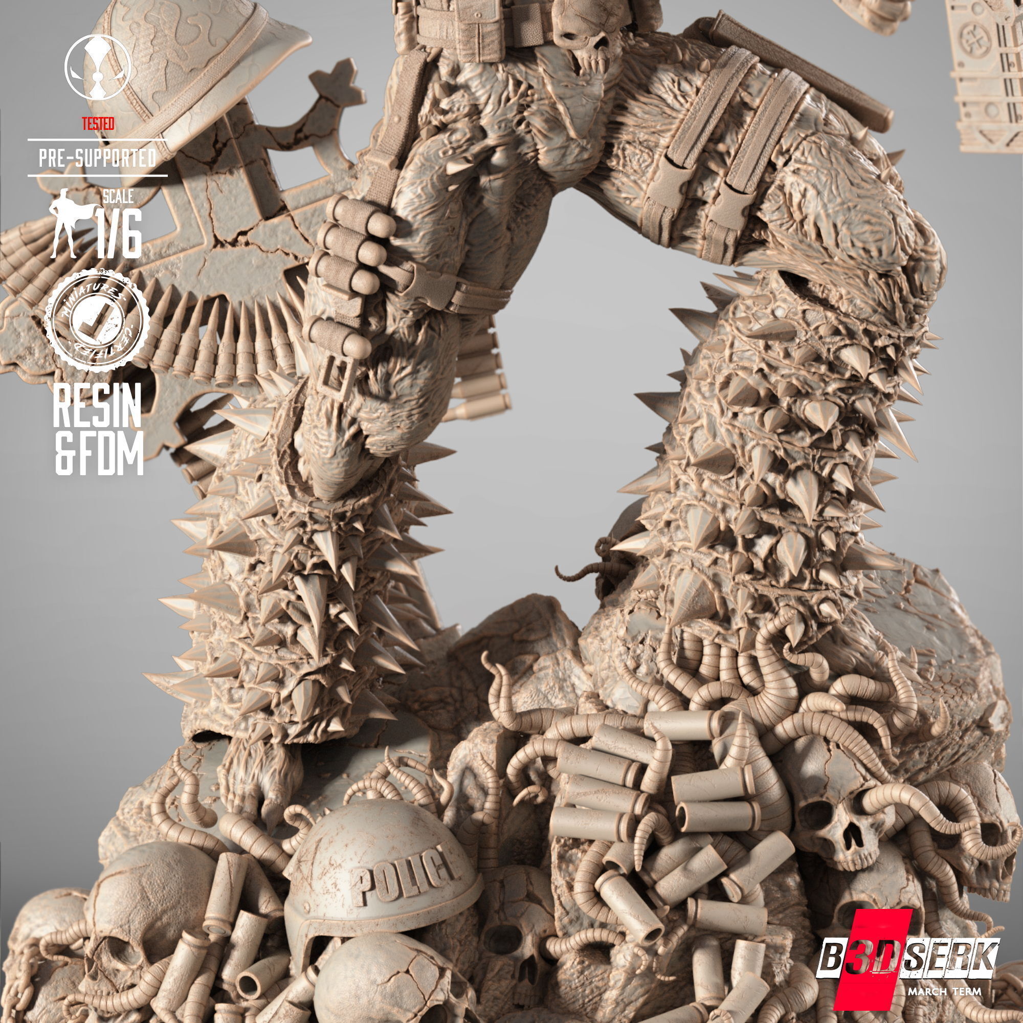 B3DSERK Commando Spawn Sculpture 3D print model_30