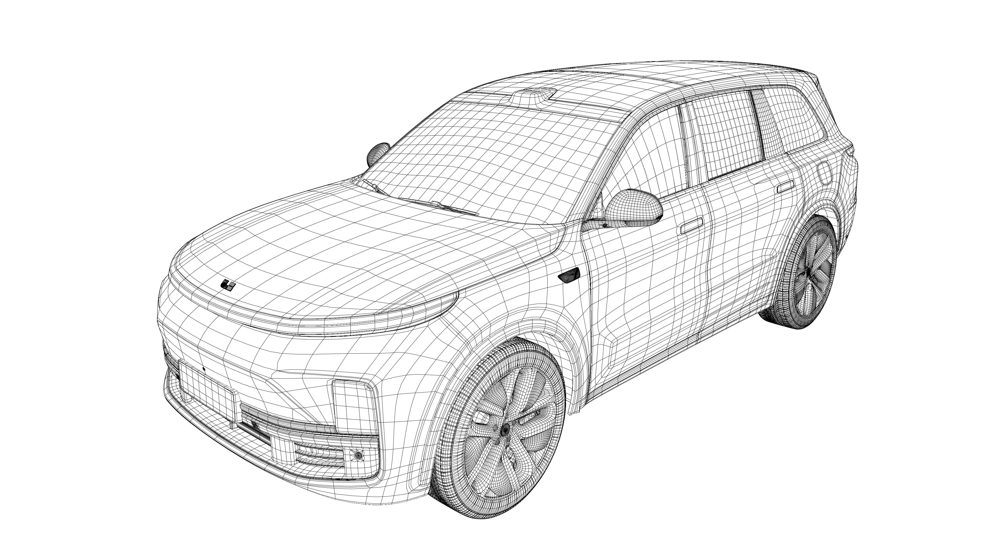 LiXiang L9 Black SUV Car 3D model_4