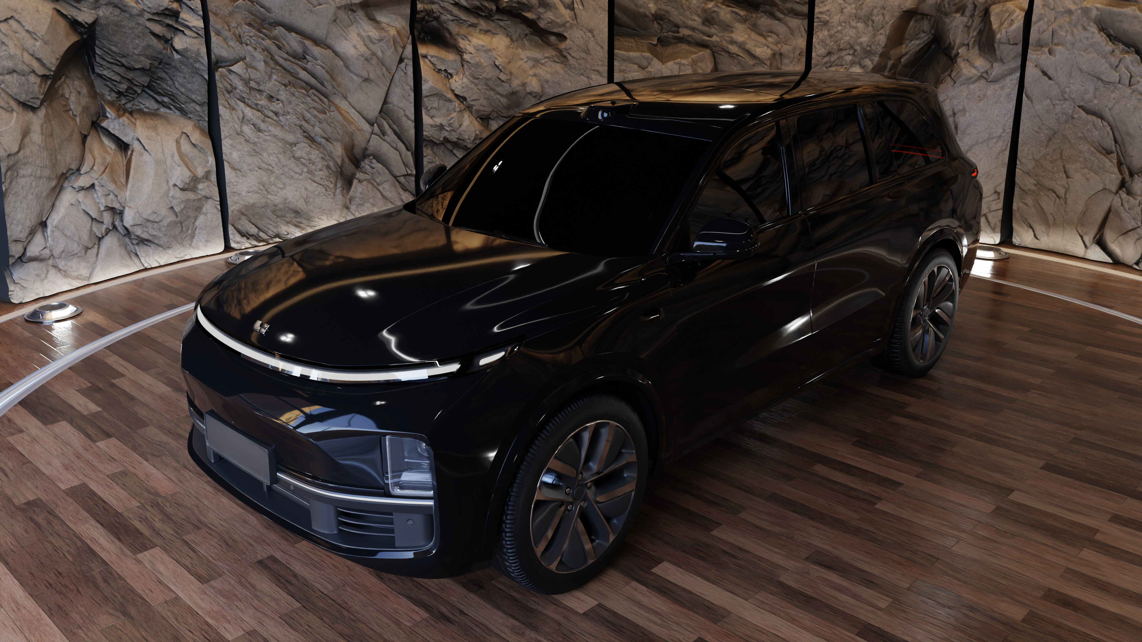 LiXiang L9 Black SUV Car 3D model_3